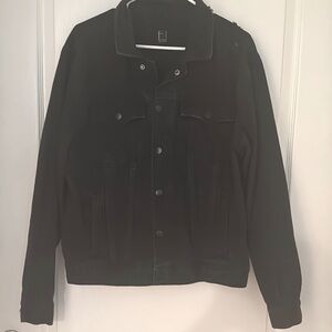 “SOLD” Forever 21 Men's Distressed Black Denim Jacket Size Large